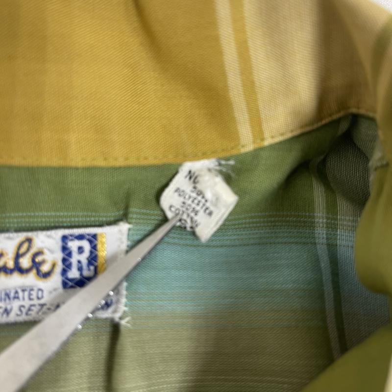 古着 USED トップス トップス Male R ヴィンテージ コットン ポリ チェック ボックス シャツ 薄緑 / ライトグリーン / メンズ USED 古着 中古 50152754
