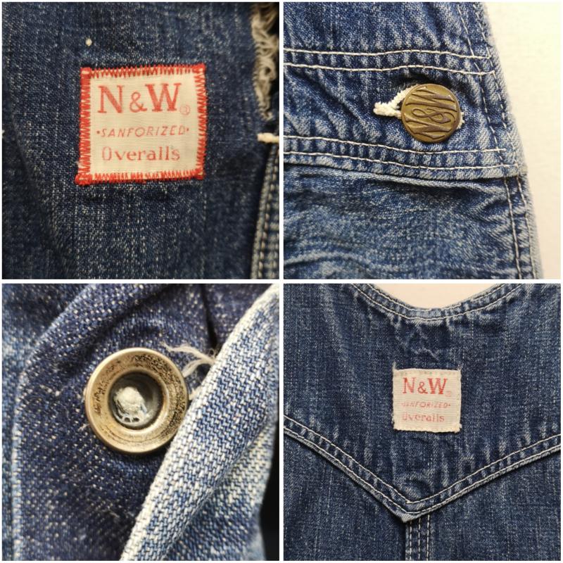 ヴィンテージ VINTAGE ボトムス ボトムス 40s N&W ノーフォーク ウェスタン デニム オーバーオール インディゴ / インディゴ / Indigo メンズ USED 古着 中古 50152784