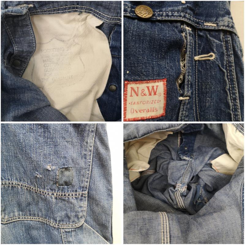 ヴィンテージ VINTAGE ボトムス ボトムス 40s N&W ノーフォーク ウェスタン デニム オーバーオール インディゴ / インディゴ / Indigo メンズ USED 古着 中古 50152784