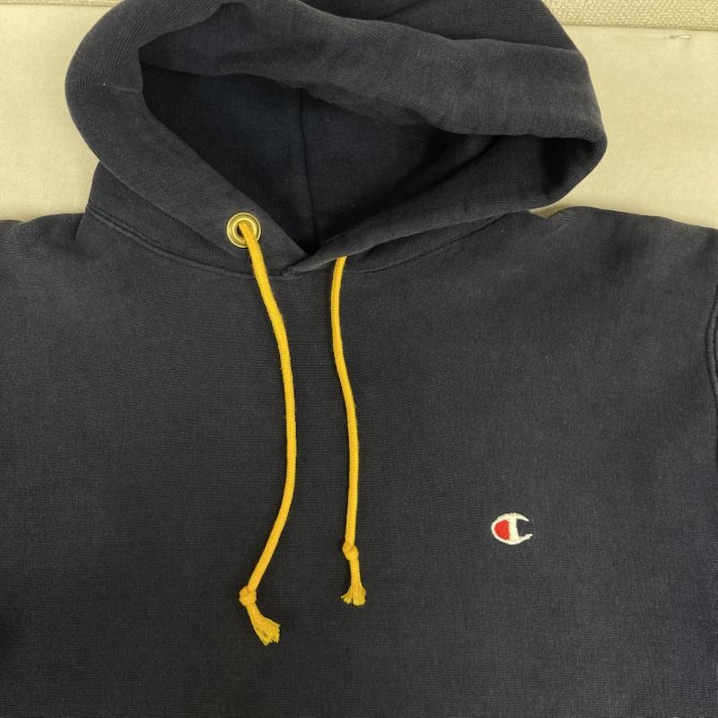 チャンピオン Champion トップス トップス リバースウィーブ スウェット パーカー リブ長 紺 / ネイビー / navy メンズ USED 古着 中古 50152786