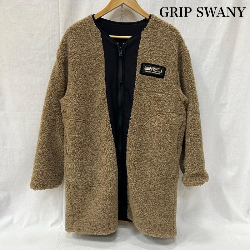 ＵＳＥＤ古着 USED/古着 コート コート一般 GRIP SWANY グリップスワニー リバーシブルボアコート ブラック ベージュ Mサイズ M 無地 X ワンポイント 黒 / ブラック / black X ベージュ / ベージュ / beige メンズ USED 古着 中古 50152787