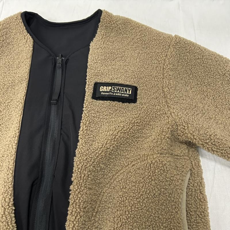 ＵＳＥＤ古着 USED/古着 コート コート一般 GRIP SWANY グリップスワニー リバーシブルボアコート ブラック ベージュ Mサイズ M 無地 X ワンポイント 黒 / ブラック / black X ベージュ / ベージュ / beige メンズ USED 古着 中古 50152787