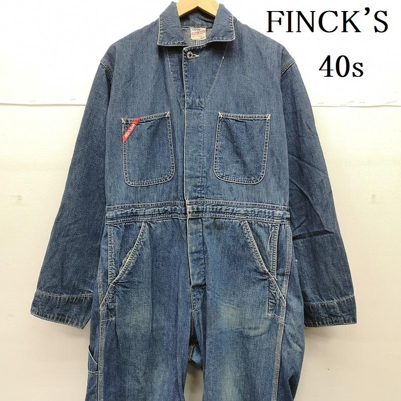 ヴィンテージ VINTAGE ボトムス ボトムス 40s 50s FINCK S フィンクス デニム ジャンプスーツ つなぎ オールインワン 38 インディゴ / インディゴ / Indigo メンズ USED 古着 中古 50152790