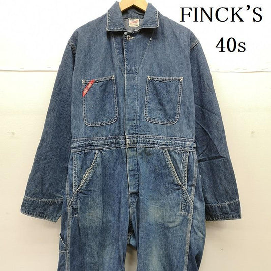 ヴィンテージ VINTAGE ボトムス ボトムス 40s 50s FINCK S フィンクス デニム ジャンプスーツ つなぎ オールインワン 38 インディゴ / インディゴ / Indigo メンズ USED 古着 中古 50152790