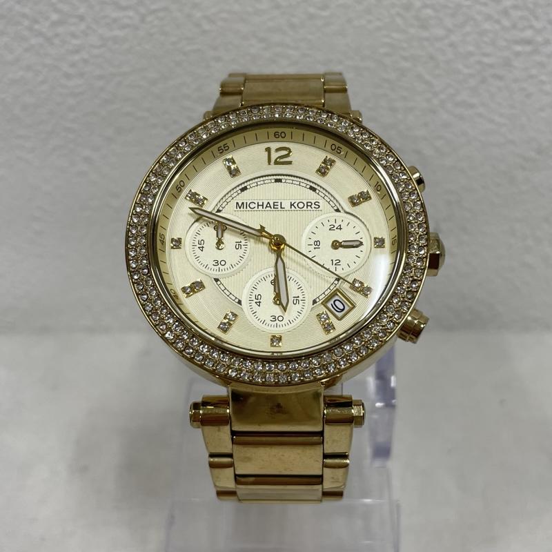 マイケルコース MICHAEL KORS ファッション小物 ファッション小物 腕時計 アナログ ラインストーン クロノグラフ ウォッチ - 金 / ゴールド / gold color レディース USED 古着 中古 50152798