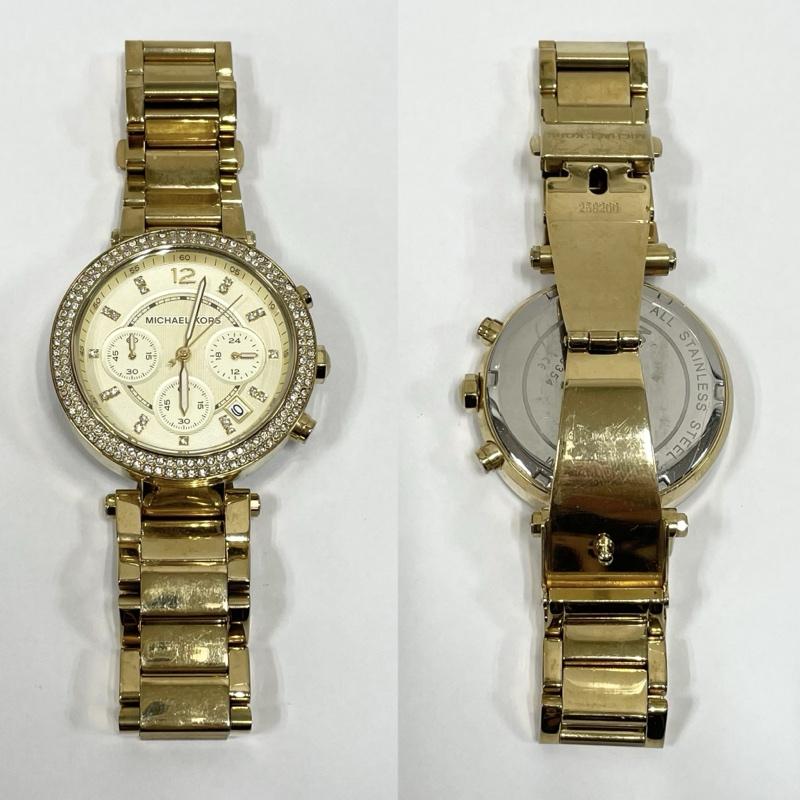 マイケルコース MICHAEL KORS ファッション小物 ファッション小物 腕時計 アナログ ラインストーン クロノグラフ ウォッチ - 金 / ゴールド / gold color レディース USED 古着 中古 50152798