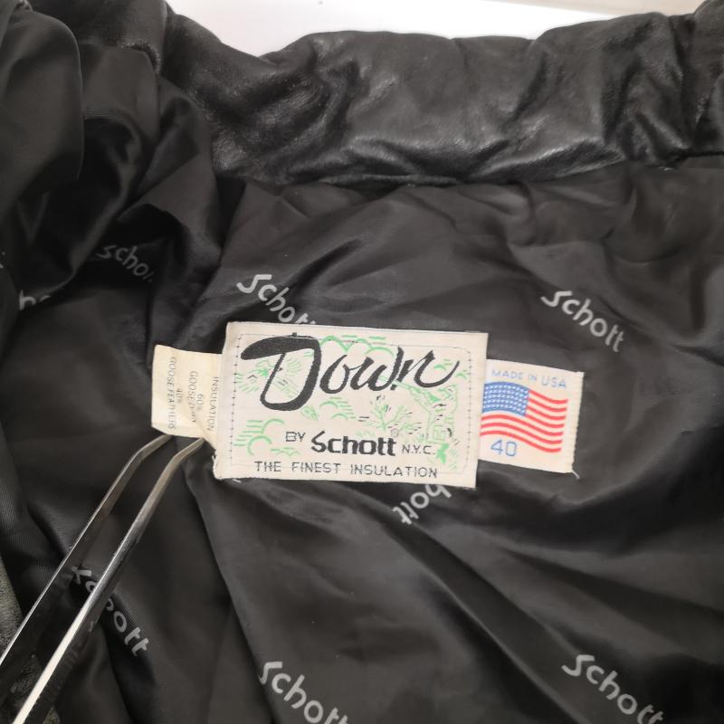ショット schott ジャケット、上着 ジャンパー、ブルゾン 214D ラム レザー オール ダウン ジャケット USA製 40 黒 / ブラック / black メンズ USED 古着 中古 50152799