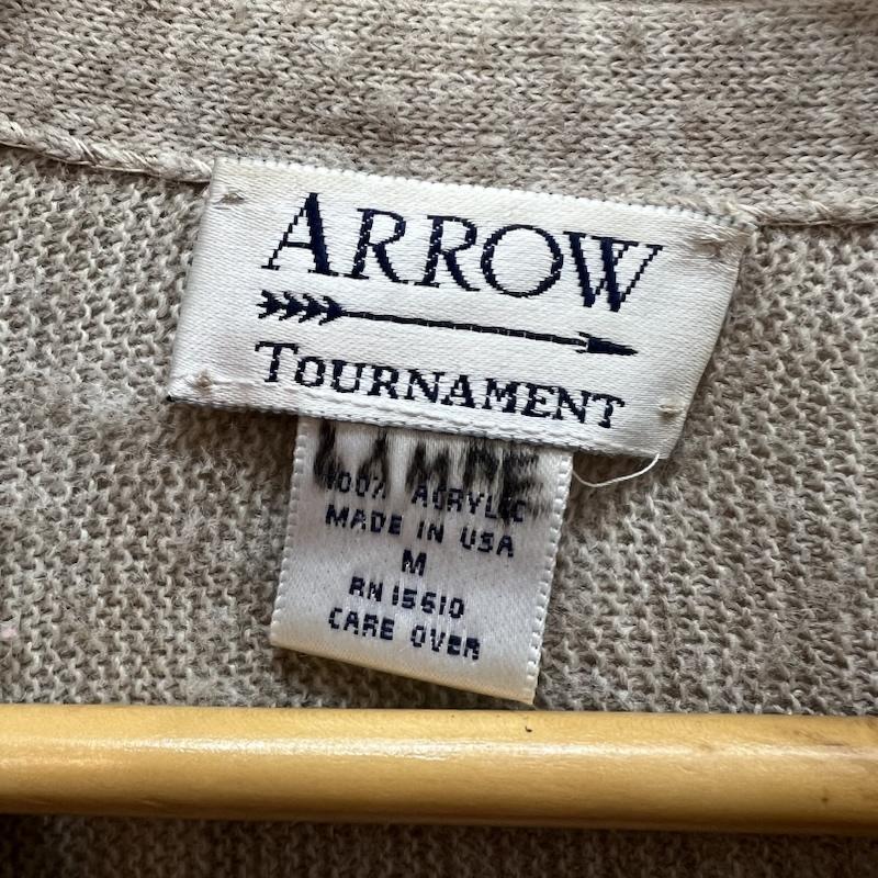 アロー ARROW トップス トップス USA製 ニット カーディガン ヴィンテージ M グレージュ / グレージュ / メンズ USED 古着 中古 50152804