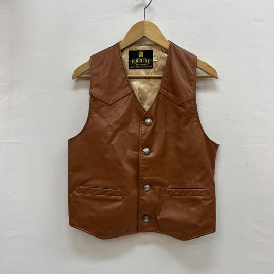 フェデリティー FIDELITY トップス トップス レザー ベスト コンチョボタン ヴィンテージ S 茶 / ブラウン / brown メンズ USED 古着 中古 50152807