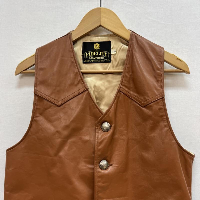フェデリティー FIDELITY トップス トップス レザー ベスト コンチョボタン ヴィンテージ S 茶 / ブラウン / brown メンズ USED 古着 中古 50152807