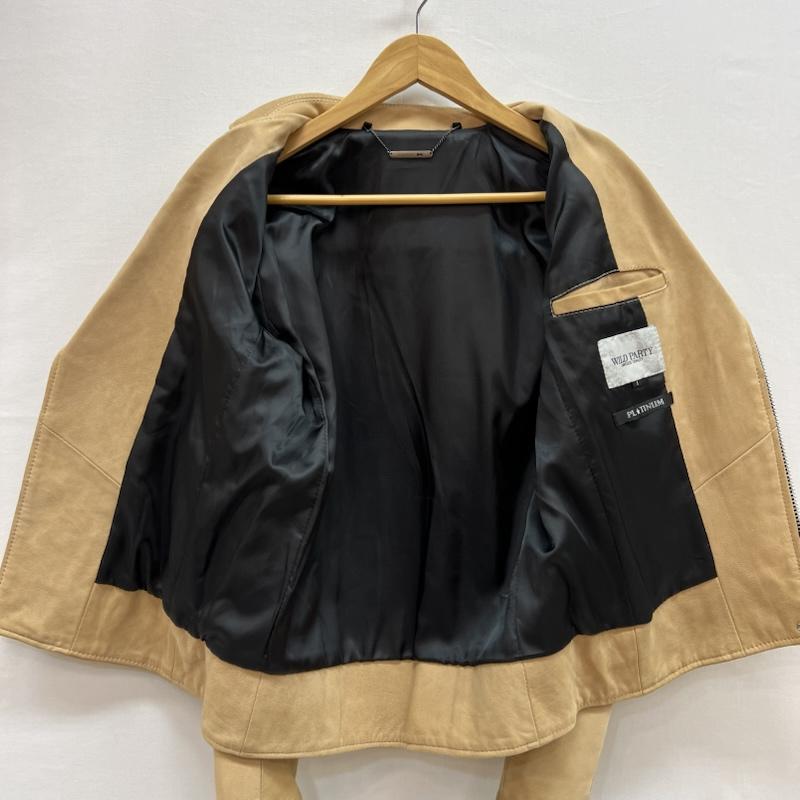 古着 USED ジャケット、上着 ジャンパー、ブルゾン WILD PARTY ゴート レザー ダブル ライダース ジャケット 1 ベージュ / ベージュ / beige メンズ USED 古着 中古 50152816