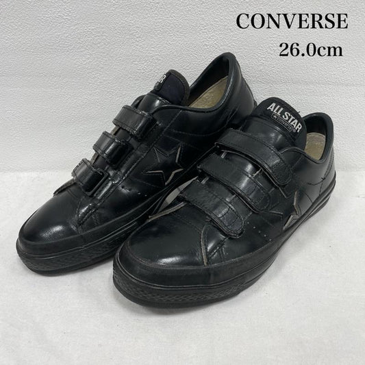 コンバース CONVERSE シューズ シューズ ベルクロ オールスター オールブラック ワンスター 日本製 レザー ローカット スニーカー 26.0cm ヴィンテージ 26.0cm ロゴ、文字 黒 / ブラック / black メンズ USED 古着 中古 50152821