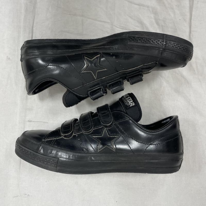 コンバース CONVERSE シューズ シューズ ベルクロ オールスター オールブラック ワンスター 日本製 レザー ローカット スニーカー 26.0cm ヴィンテージ 26.0cm ロゴ、文字 黒 / ブラック / black メンズ USED 古着 中古 50152821