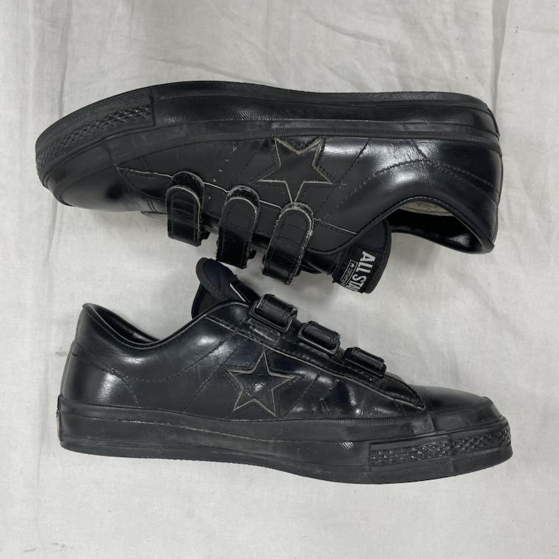 コンバース CONVERSE シューズ シューズ ベルクロ オールスター オールブラック ワンスター 日本製 レザー ローカット スニーカー 26.0cm ヴィンテージ 26.0cm ロゴ、文字 黒 / ブラック / black メンズ USED 古着 中古 50152821