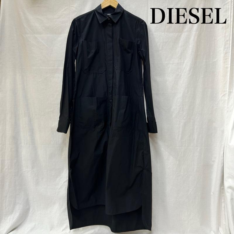 ディーゼル DIESEL ワンピース ロングスカート シャツワンピース ロング ブラック Sサイズ S 無地 黒 / ブラック / black レディース USED 古着 中古 50152836