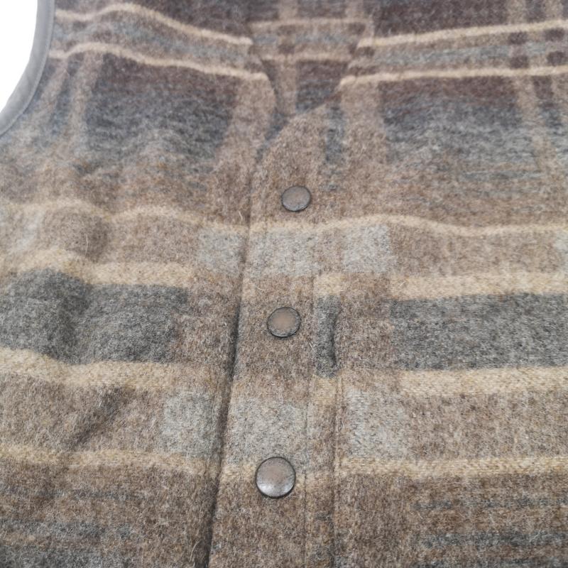 ラルフローレン RALPHLAUREN トップス トップス 80s 90s ウール ベスト ジャケット チェック柄 レザートリム USA製 M 茶 / ブラウン / brown メンズ USED 古着 中古 50152857