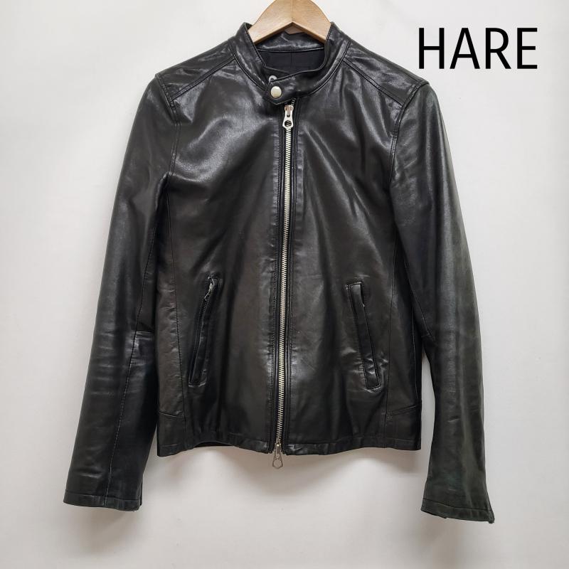 ハレ HARE ジャケット、上着 レザージャケット ハレ 羊革 ラムレザージャケット ライダースジャケット 黒 S メンズ USED 古着 中古 50152858