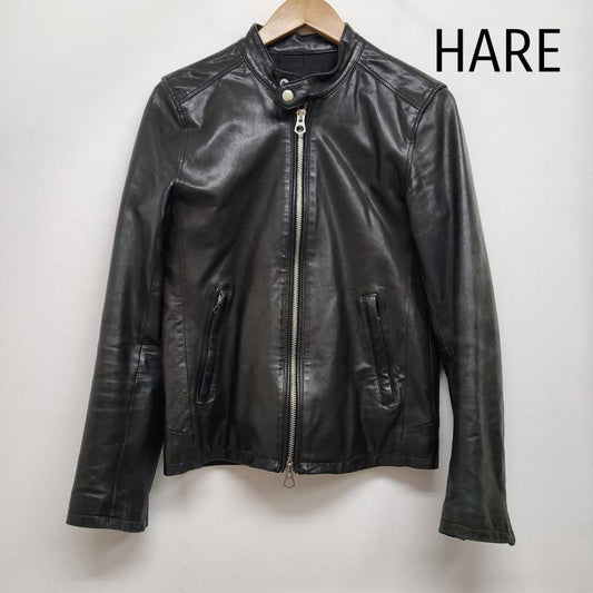 ハレ HARE ジャケット、上着 レザージャケット ハレ 羊革 ラムレザージャケット ライダースジャケット 黒 S メンズ USED 古着 中古 50152858