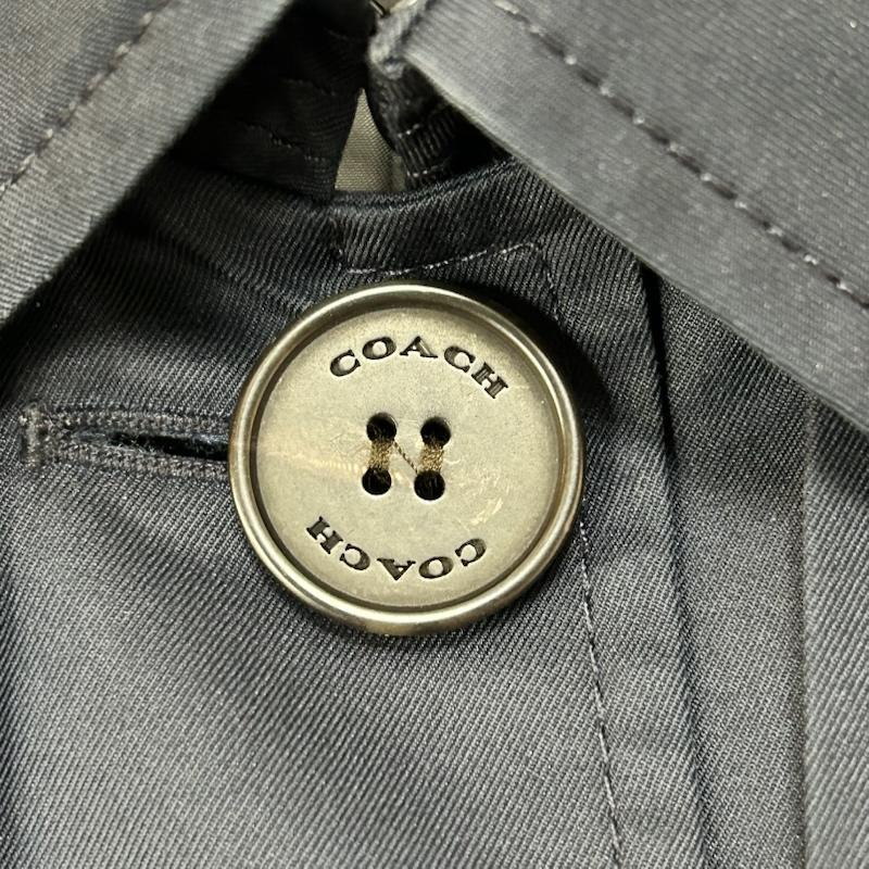 コーチ COACH コート トレンチコート フーデッドトレンチコート ホースアンドキャリッジ ネイビー タイ製 165/92A - 無地 X 総柄 紺 / ネイビー / navy レディース USED 古着 中古 50152862