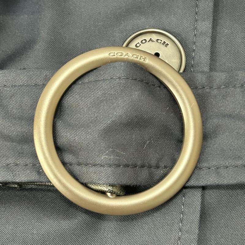 コーチ COACH コート トレンチコート フーデッドトレンチコート ホースアンドキャリッジ ネイビー タイ製 165/92A - 無地 X 総柄 紺 / ネイビー / navy レディース USED 古着 中古 50152862