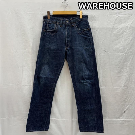 ウエアハウス WAREHOUSE ボトムス ボトムス デニム ストレート パンツ 赤耳 セルビッジ 革パッチ 30インチ インディゴ / インディゴ / Indigo メンズ USED 古着 中古 50152885