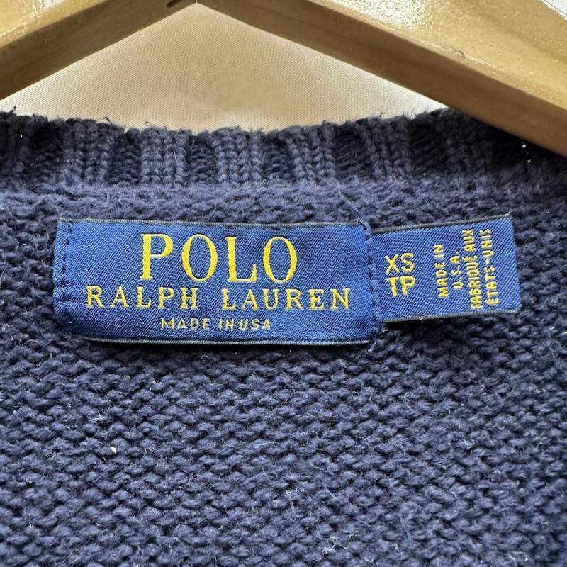 ポロラルフローレン POLO RALPH LAUREN トップス トップス USA製 星条旗 アイコニック フラッグ ニット セーター XS 紺 / ネイビー / navy メンズ USED 古着 中古 50152888