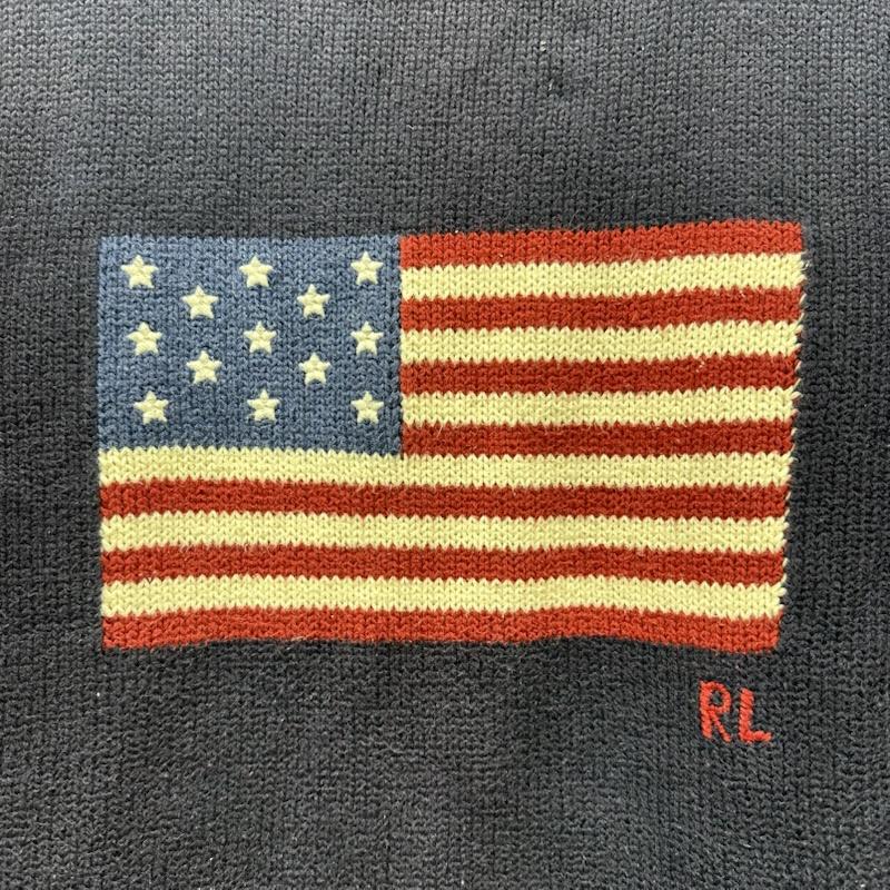 ポロラルフローレン POLO RALPH LAUREN トップス トップス USA製 星条旗 アイコニック フラッグ ニット セーター XS 紺 / ネイビー / navy メンズ USED 古着 中古 50152888