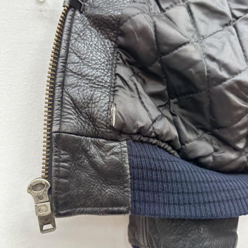 アヴィレックス AVIREX ジャケット、上着 ジャンパー、ブルゾン 80s 90s VARSITY LEATHER アーチロゴ ワッペン ラム レザー スタジャン S 黒 / ブラック / black メンズ USED 古着 中古 50152892
