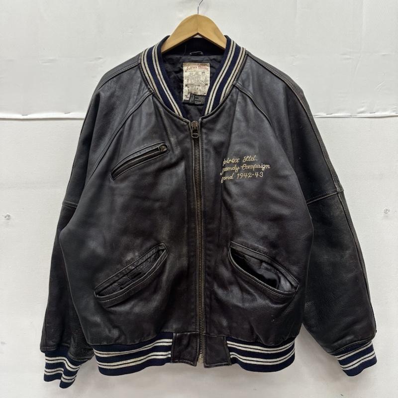 アヴィレックス AVIREX ジャケット、上着 ジャンパー、ブルゾン 80s 90s VARSITY LEATHER アーチロゴ ワッペン ラム レザー スタジャン S 黒 / ブラック / black メンズ USED 古着 中古 50152894