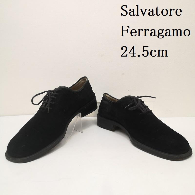 サルヴァトーレフェラガモ Salvatore Ferragamo シューズ シューズ スエード Uチップ レザ－ シューズ 6 1/2EEE 24.5cm 黒 / ブラック / black メンズ USED 古着 中古 50152895