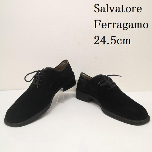 サルヴァトーレフェラガモ Salvatore Ferragamo シューズ シューズ スエード Uチップ レザ－ シューズ 6 1/2EEE 24.5cm 黒 / ブラック / black メンズ USED 古着 中古 50152895
