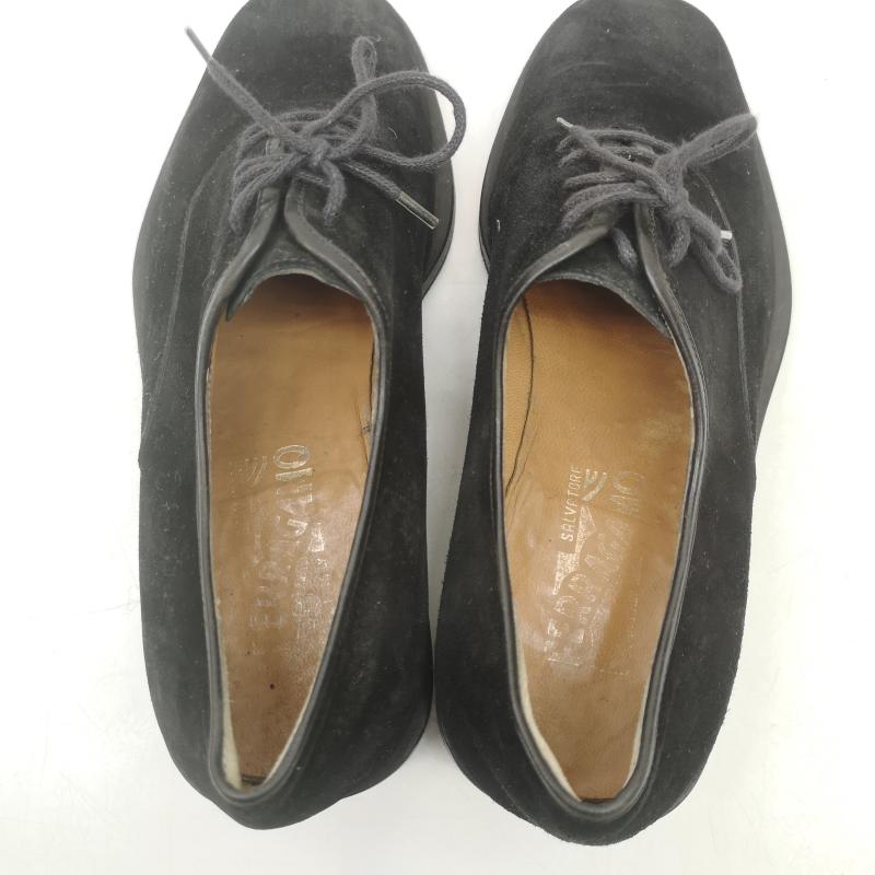 サルヴァトーレフェラガモ Salvatore Ferragamo シューズ シューズ スエード Uチップ レザ－ シューズ 6 1/2EEE 24.5cm 黒 / ブラック / black メンズ USED 古着 中古 50152895