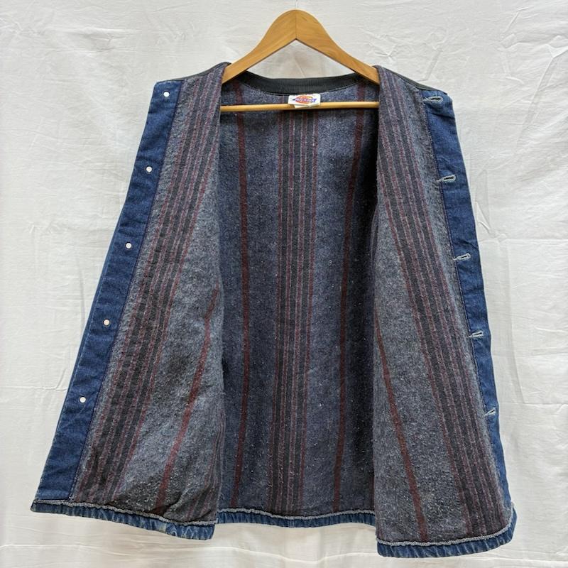 ディッキーズ Dickies ジャケット、上着 ジャンパー、ブルゾン 80s 90s USA製 ブランケットライナー コーデュロイカラー デニム ジャケット カバーオール S ワンポイント X ロゴ、文字 インディゴ / インディゴ / Indigo メンズ USED 古着 中古 50152905