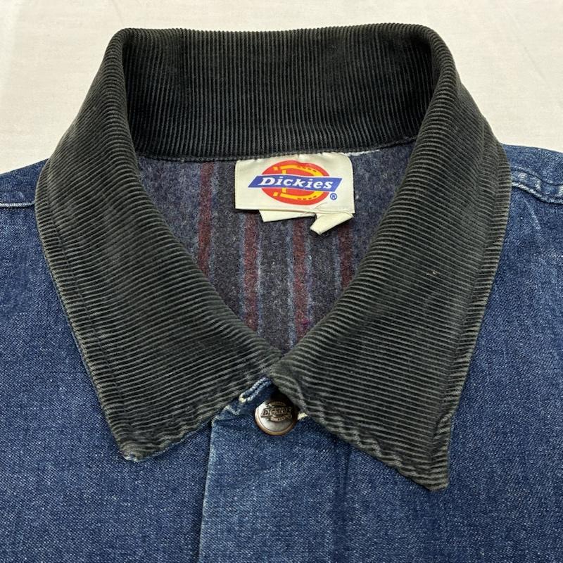 ディッキーズ Dickies ジャケット、上着 ジャンパー、ブルゾン 80s 90s USA製 ブランケットライナー コーデュロイカラー デニム ジャケット カバーオール S ワンポイント X ロゴ、文字 インディゴ / インディゴ / Indigo メンズ USED 古着 中古 50152905