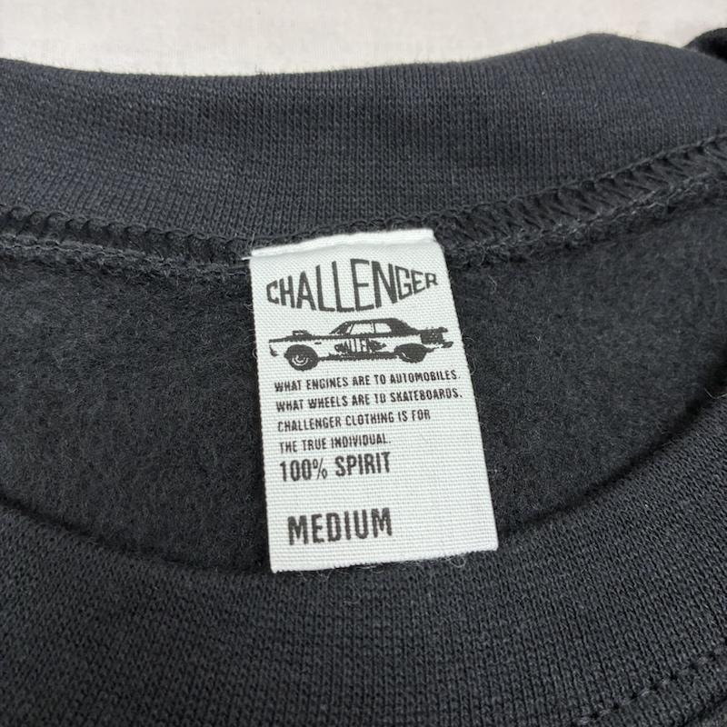 チャレンジャー CHALLENGER トレーナー 長袖 CHALLENGER RECORDS SWEAT プルオーバー クルーネック スウェット トレーナー M ロゴ、文字 X プリント 黒 / ブラック / black メンズ USED 古着 中古 50152909