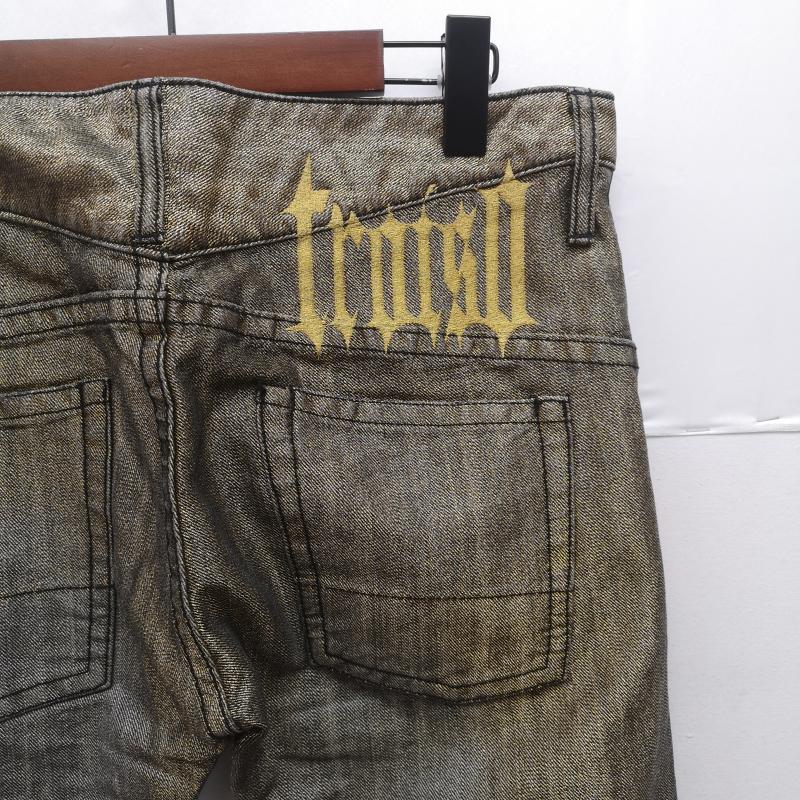 トロワゾ TroisO ボトムス ボトムス 金ボタン ゴールド ラメ デニム パンツ y2k 31インチ 金 / ゴールド / gold color メンズ USED 古着 中古 50152918