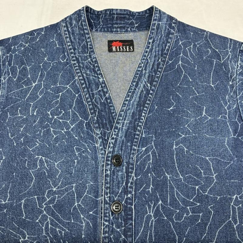 古着 USED ジャケット、上着 ジャンパー、ブルゾン MASSES マシス クラック デニム ジャケット ノーカラー カバーオール S インディゴ / インディゴ / Indigo メンズ USED 古着 中古 50152927
