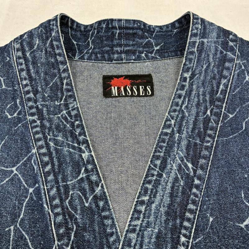 古着 USED ジャケット、上着 ジャンパー、ブルゾン MASSES マシス クラック デニム ジャケット ノーカラー カバーオール S インディゴ / インディゴ / Indigo メンズ USED 古着 中古 50152927