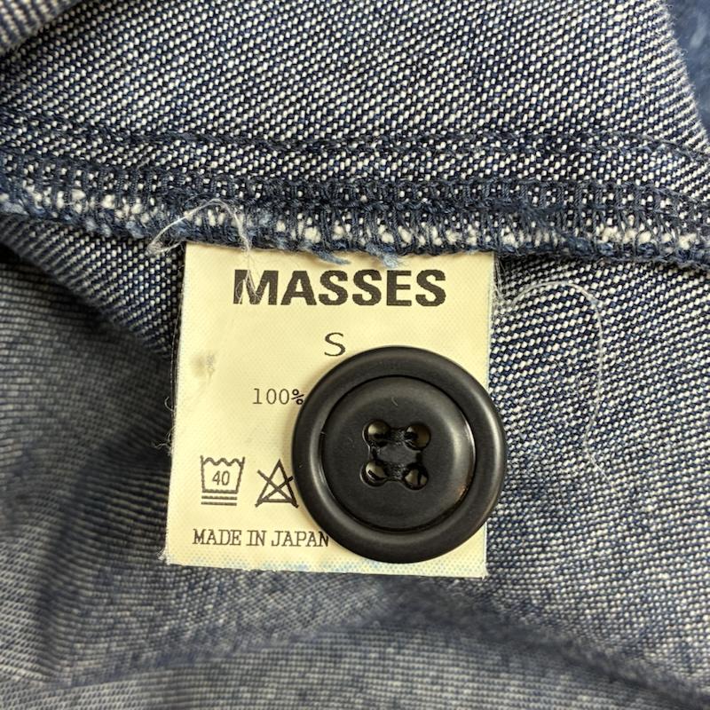古着 USED ジャケット、上着 ジャンパー、ブルゾン MASSES マシス クラック デニム ジャケット ノーカラー カバーオール S インディゴ / インディゴ / Indigo メンズ USED 古着 中古 50152927