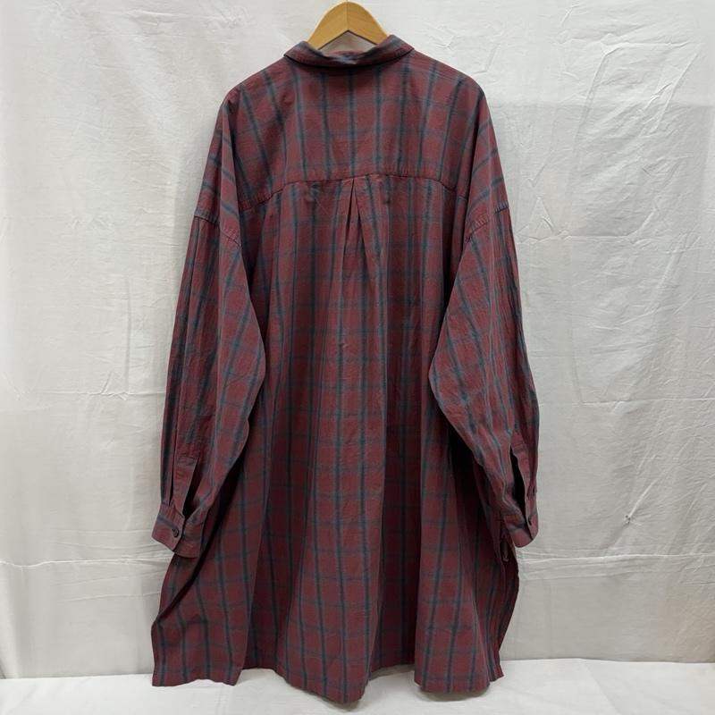 フーワット WhoWhat トップス トップス チェック柄 ロング丈 オーバーサイズ 長袖 シャツ サイドスリット - チェック メンズ USED 古着 中古 50152961