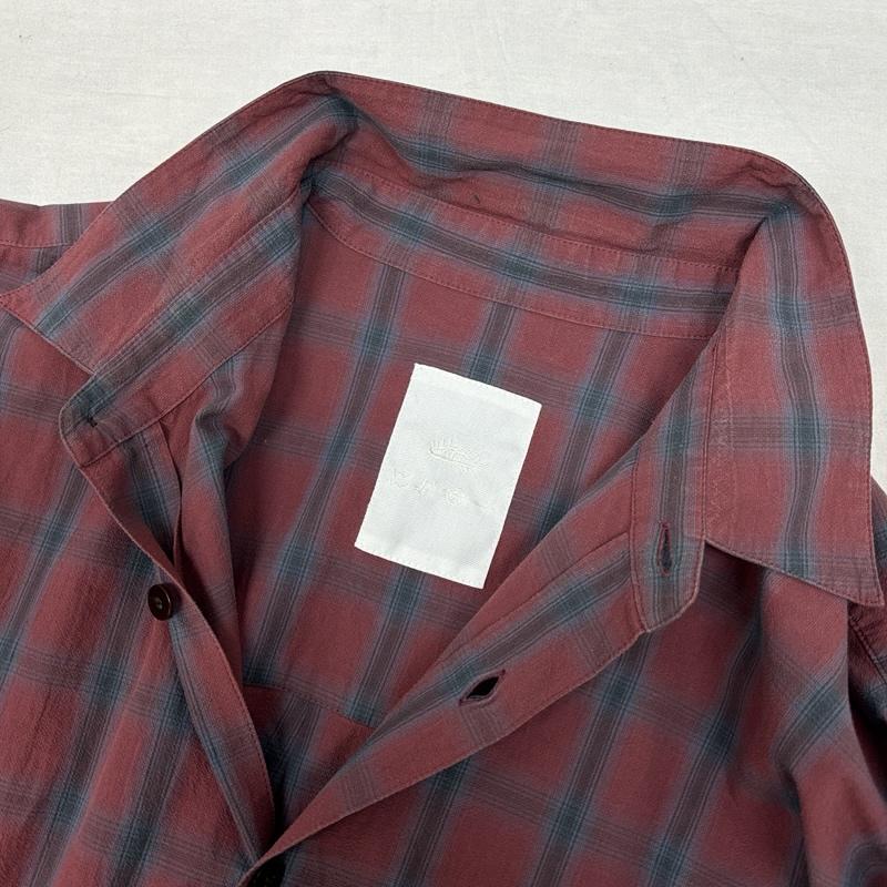 フーワット WhoWhat トップス トップス チェック柄 ロング丈 オーバーサイズ 長袖 シャツ サイドスリット - チェック メンズ USED 古着 中古 50152961