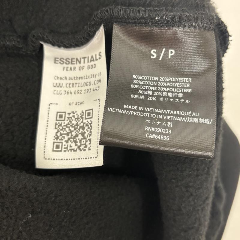 エッセンシャルズ ESSENTIALS トップス トップス スエット FEAR OF GOD フィアオブゴッド ポケット付き クルーネック トレーナー FOG192BT24626 S 黒 / ブラック / black メンズ USED 古着 中古 50152966