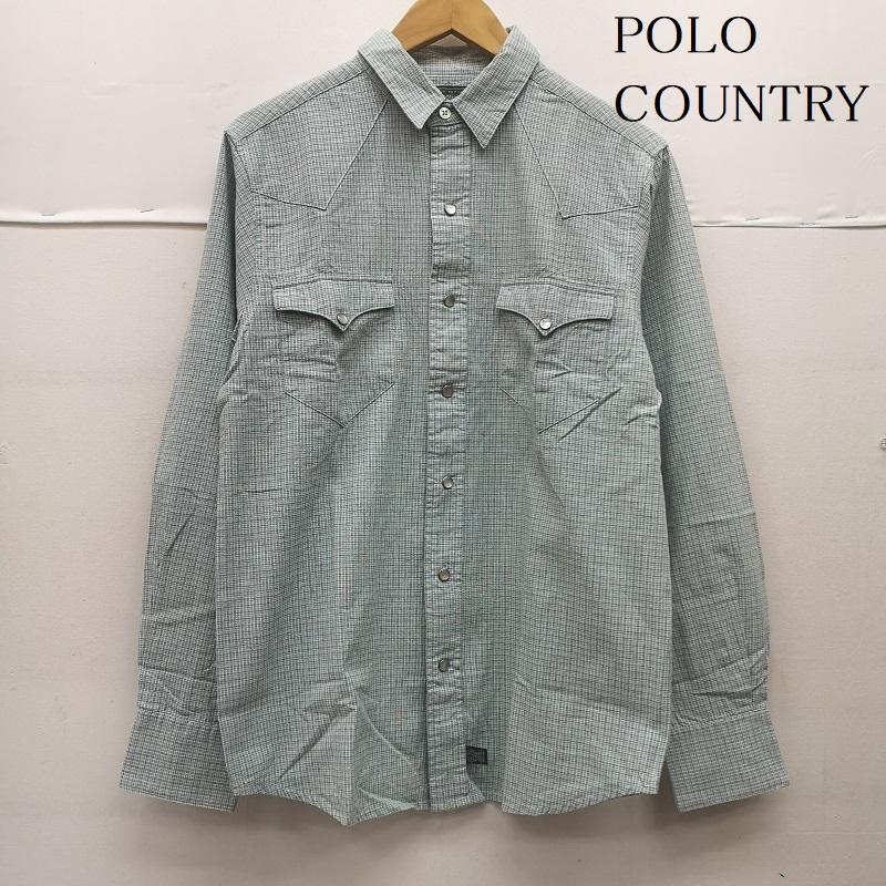 ラルフローレン RALPHLAUREN トップス トップス POLO COUNTRY 80s 織り柄 コットン ウエスタン シャツ M 緑 / グリーン / green メンズ USED 古着 中古 50152975