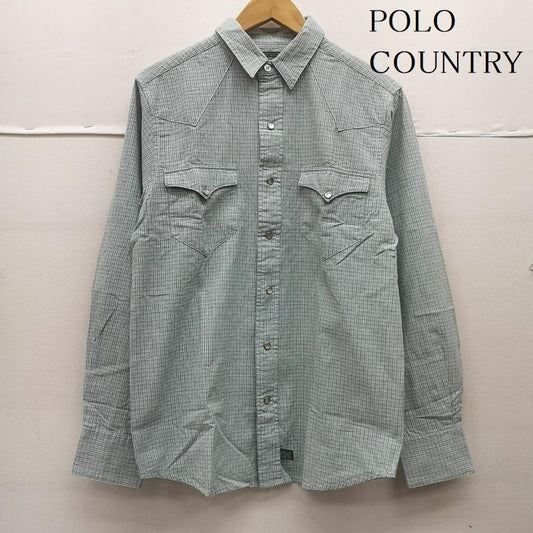 ラルフローレン RALPHLAUREN トップス トップス POLO COUNTRY 80s 織り柄 コットン ウエスタン シャツ M 緑 / グリーン / green メンズ USED 古着 中古 50152975