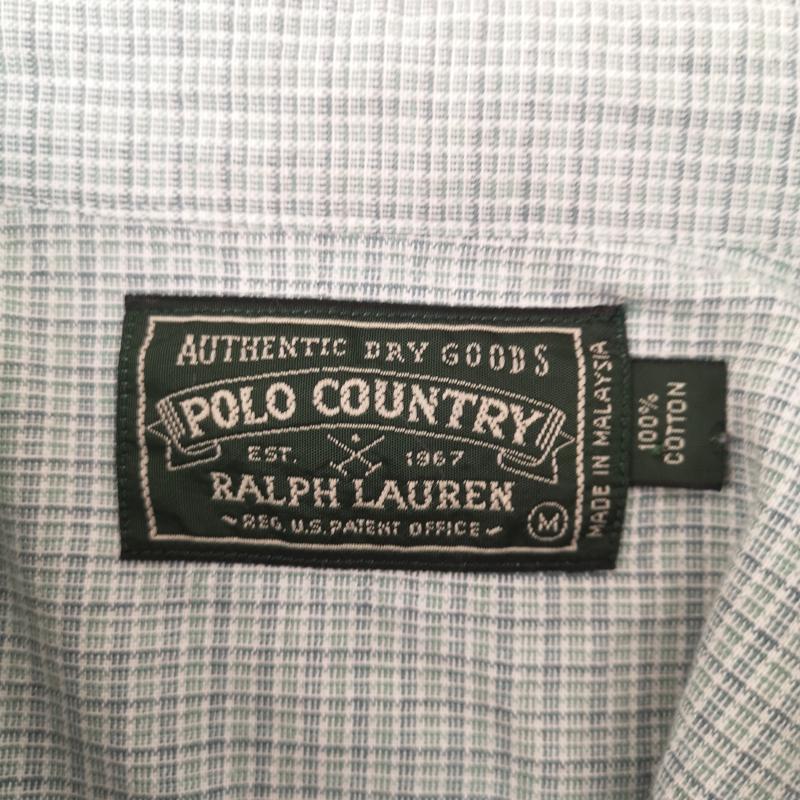ラルフローレン RALPHLAUREN トップス トップス POLO COUNTRY 80s 織り柄 コットン ウエスタン シャツ M 緑 / グリーン / green メンズ USED 古着 中古 50152975