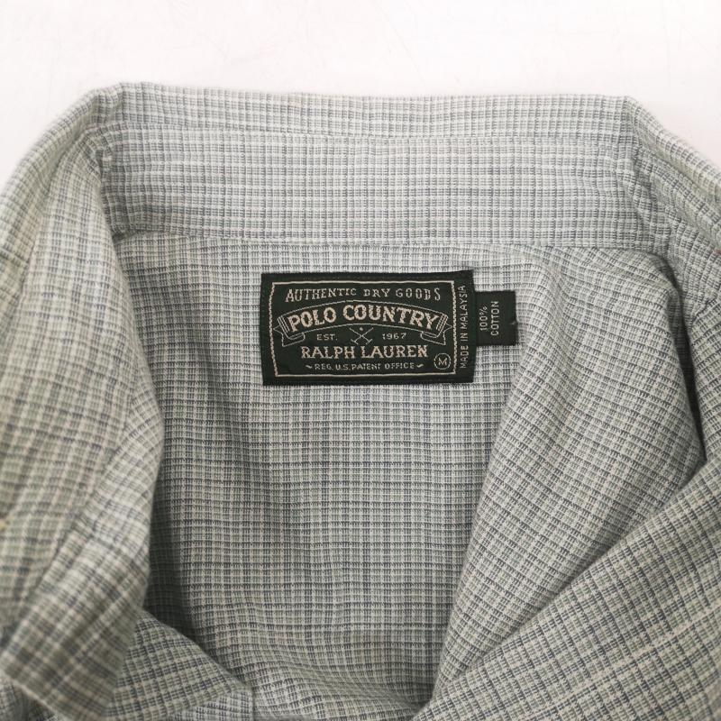 ラルフローレン RALPHLAUREN トップス トップス POLO COUNTRY 80s 織り柄 コットン ウエスタン シャツ M 緑 / グリーン / green メンズ USED 古着 中古 50152975