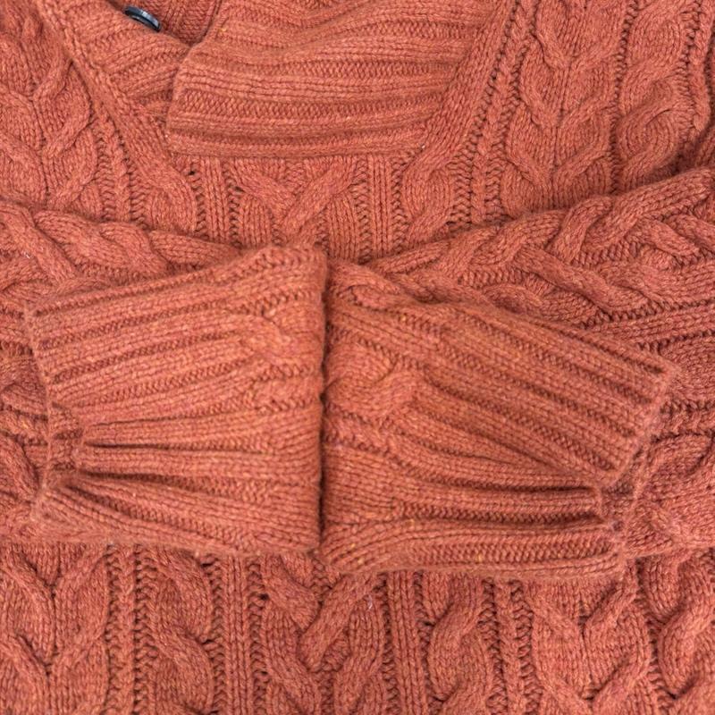 ラルフローレン RALPHLAUREN トップス トップス メリノウール ケーブル ニット セーター 長袖 ショール カラー セーター﻿ 45026 XL 橙 / オレンジ / orange メンズ USED 古着 中古 50152980