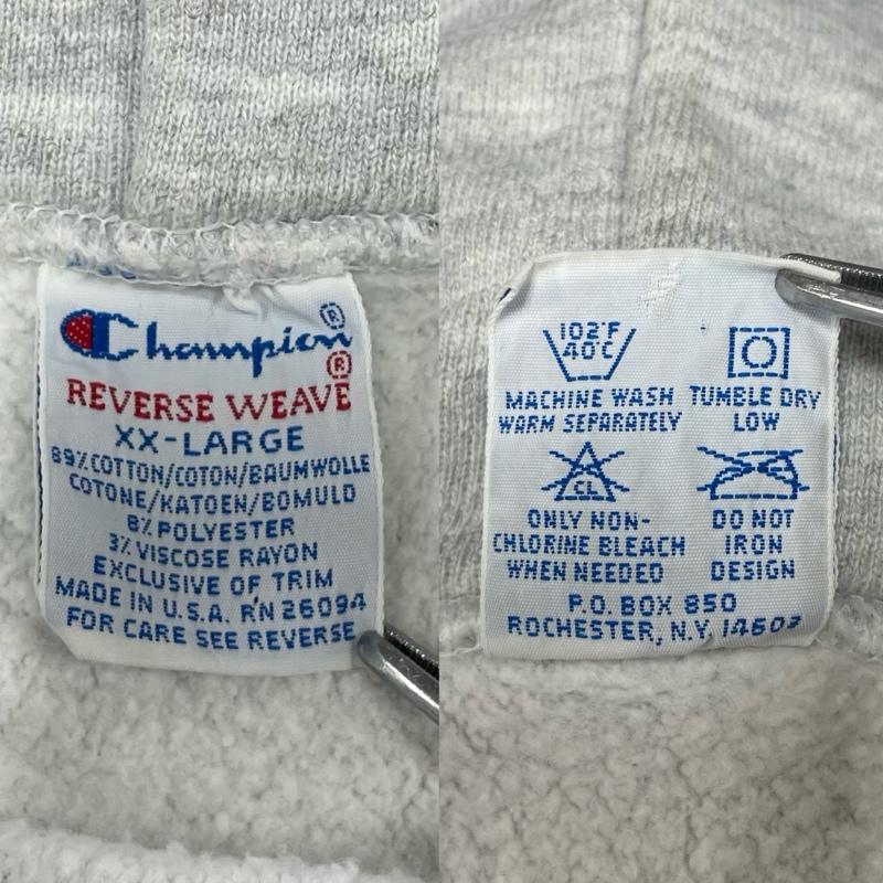 チャンピオン Champion トップス トップス 80’s 90 s REVERSEWEAVE リバースウィーブ プルオーバー フーディー プリント パーカー BUCKNELL USA製 ヴィンテージ XXL ロゴ、文字 X プリント 灰 / グレー / gray X 紺 / ネイビー / navy X 橙 / オレンジ / orange メンズ USED 古着 中古 50152991