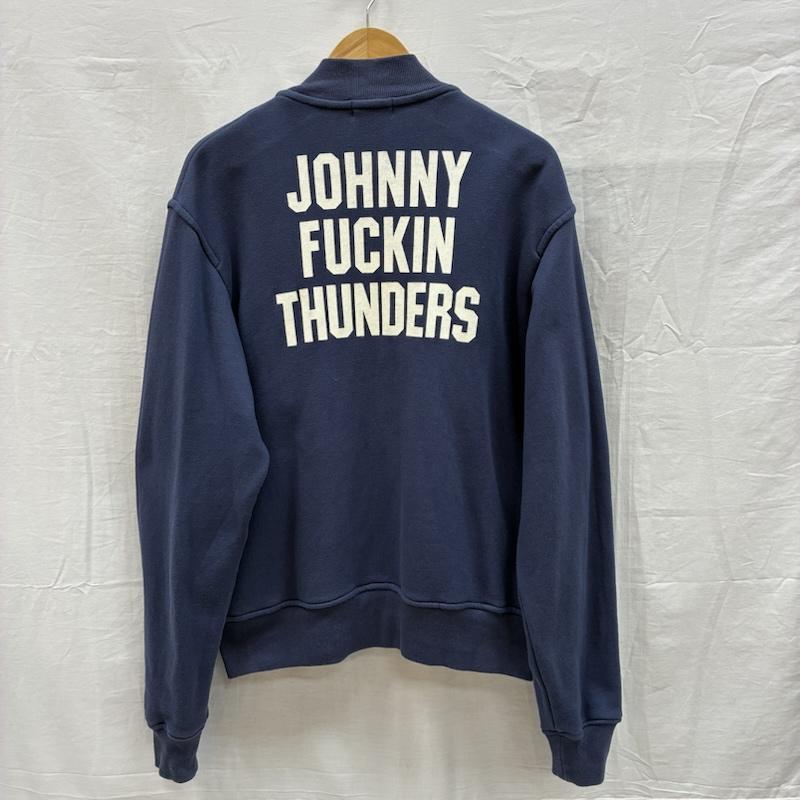ヒステリックグラマー HYSTERIC GLAMOUR ジャケット、上着 ジャンパー、ブルゾン ニューヨークドールズ ジョニーサンダース スウェット MA-1 ボンバージャケット スタジャン M ロゴ、文字 X プリント 紺 / ネイビー / navy メンズ USED 古着 中古 50152994
