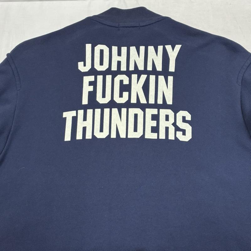 ヒステリックグラマー HYSTERIC GLAMOUR ジャケット、上着 ジャンパー、ブルゾン ニューヨークドールズ ジョニーサンダース スウェット MA-1 ボンバージャケット スタジャン M ロゴ、文字 X プリント 紺 / ネイビー / navy メンズ USED 古着 中古 50152994